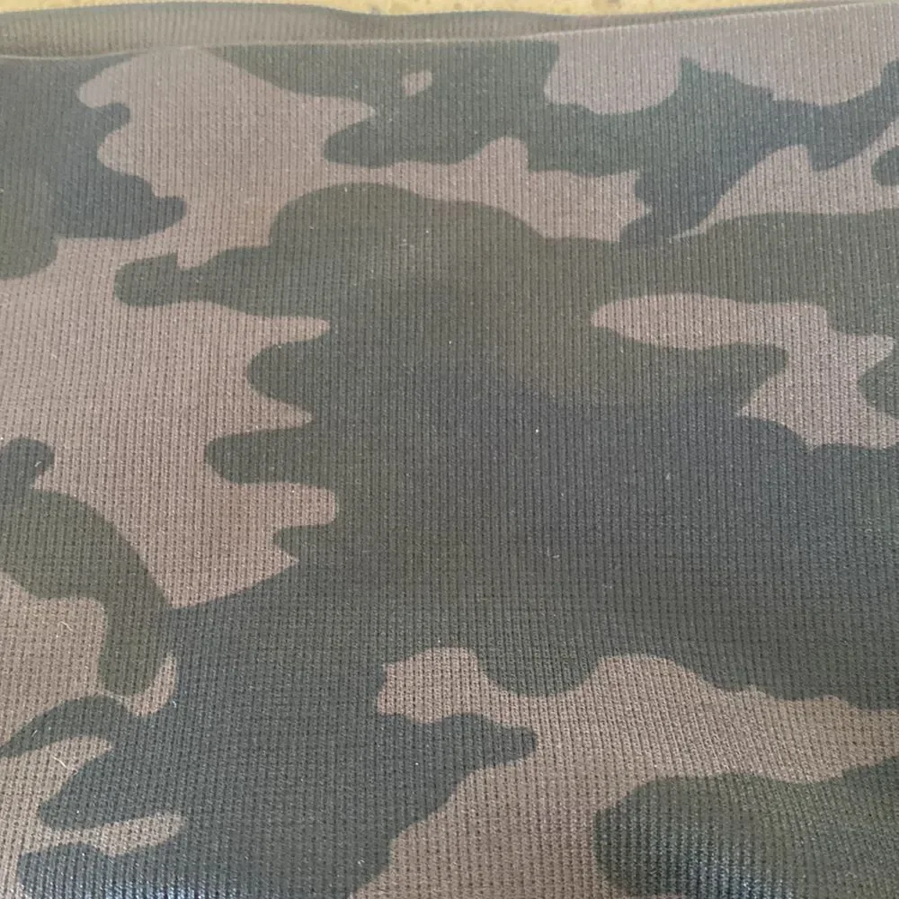 SPANX Seamless Cropped Leggings Gray Blue Green Camo Tummy Control Women Size S